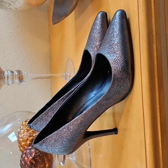 Like New! Nine West Flax Dark Gray Sparkle Party 🥳 Heels size 7 - Picture 7 of 8
